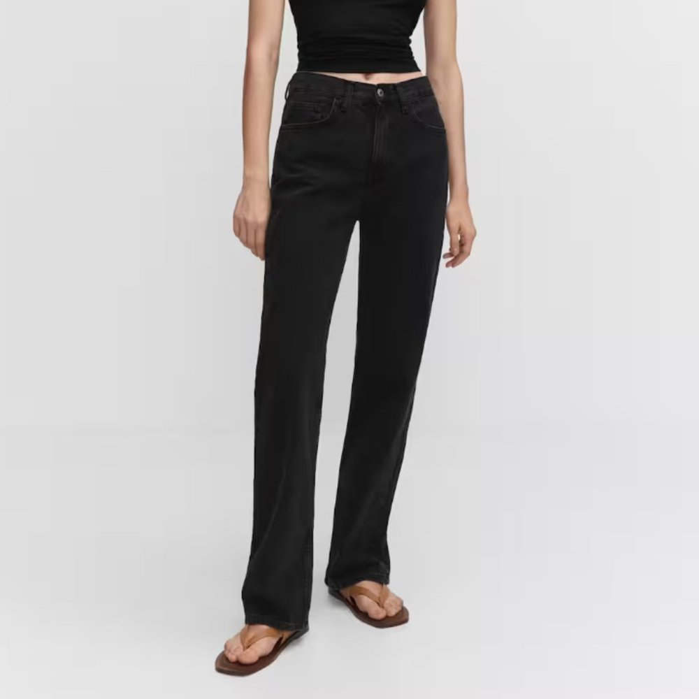 Mango Mid-rise straight jeans in Black size 8